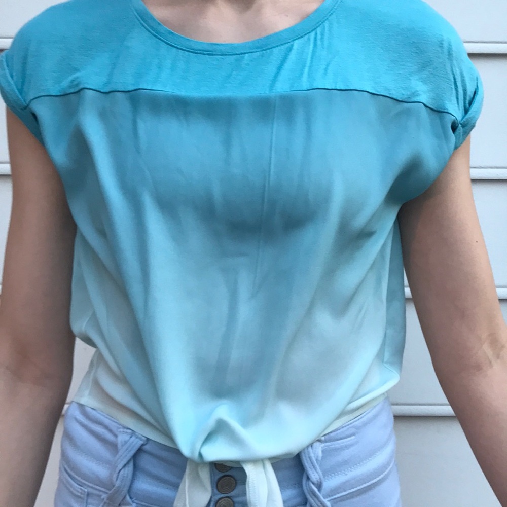 Blue and White Juniors Top